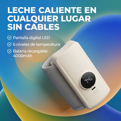 Calentador De Mamadera Portatil Recargable Pantalla LED Temperatura Regulable USB-C