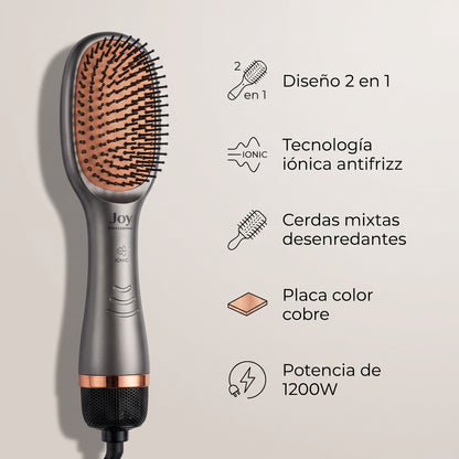 Cepillo Secador Y Alisador 2 En 1 Joy Professional Iónico Antifrizz Modelador
