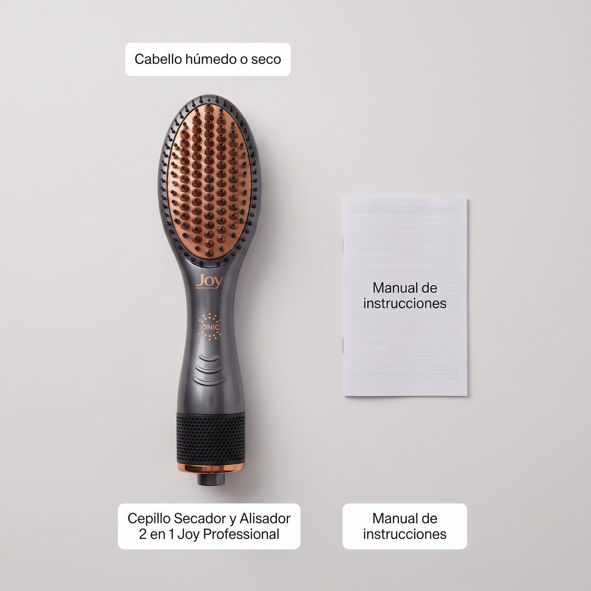 Cepillo Secador Y Alisador 2 En 1 Joy Professional Iónico Antifrizz Modelador