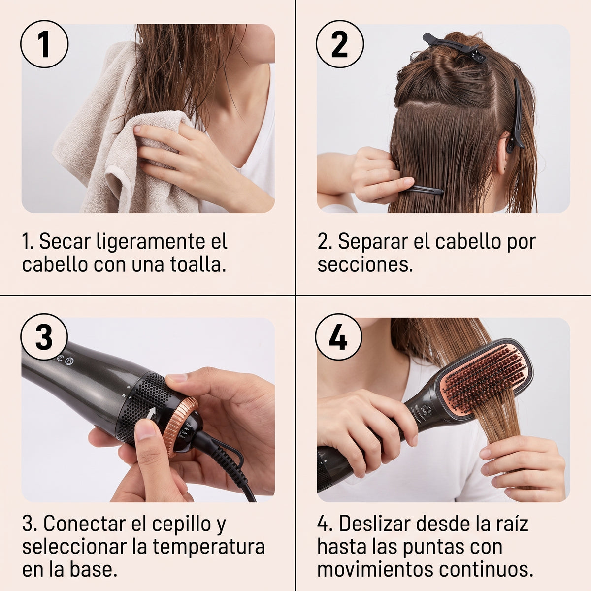 Cepillo Secador Y Alisador 2 En 1 Joy Professional Iónico Antifrizz Modelador
