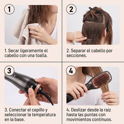 Cepillo Secador Y Alisador 2 En 1 Joy Professional Iónico Antifrizz Modelador