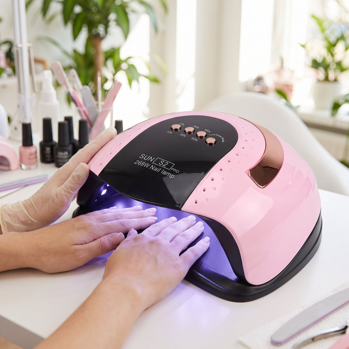 Lámpara Secadora De Uñas UV LED Professional SUN S2 Pro 268W Cabina Curado Rápido