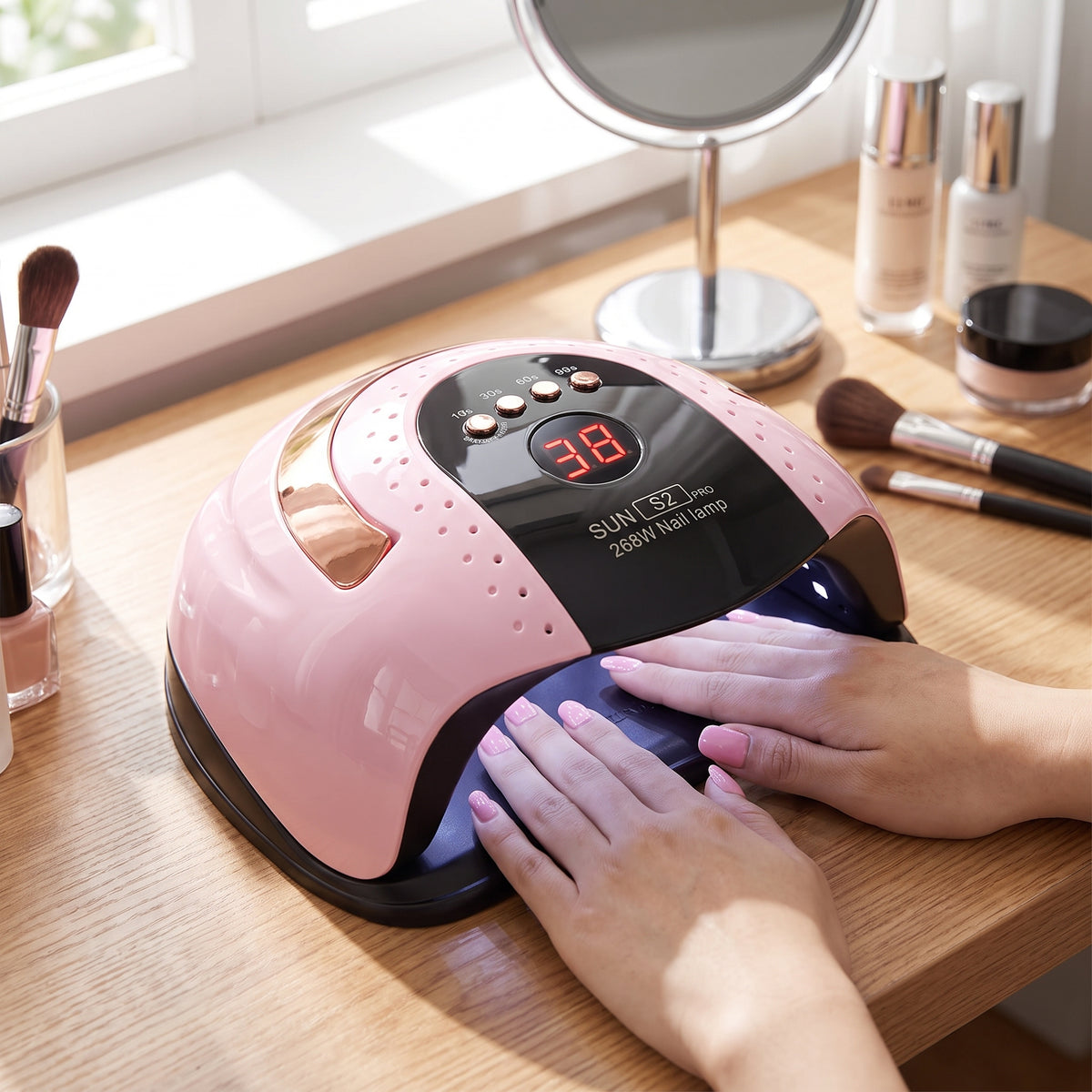Lámpara Secadora De Uñas UV LED Professional SUN S2 Pro 268W Cabina Curado Rápido