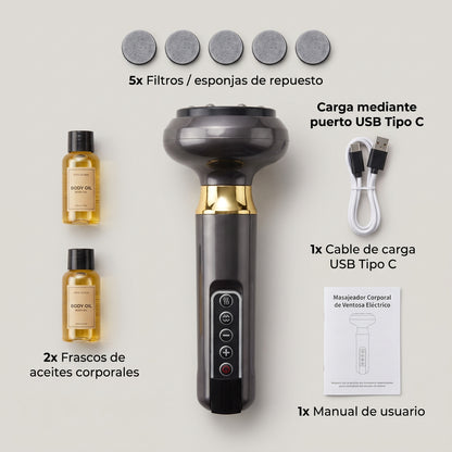 Masajeador Corporal Electrico Ventosa Succion Guasha Reductores Anticelulitis Calor Termoterapia