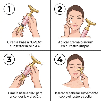 Masajeador Facial Antiarrugas MIZGE MGE-018 Vibración T + Pila Incluida