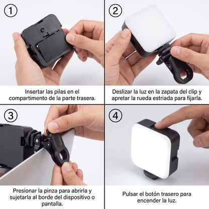 Mini Luz LED Portátil IRM 13261 Con Clip + Pilas Incluidas