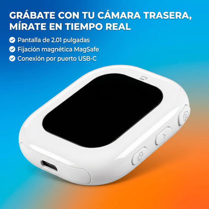 Pantalla Secundaria Magnetica Magsafe Para Celular Espejo Vlogging Fotos Selfie HD