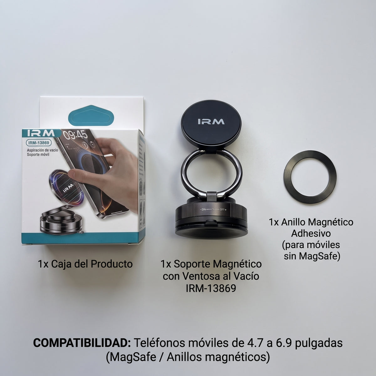 Soporte Magnético Celular Ventosa Al Vacío Giratorio 360 Multiuso Auto Escritorio