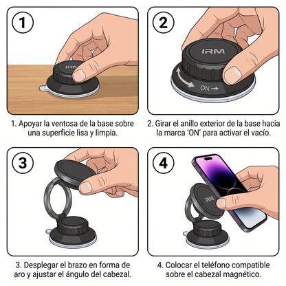 Soporte Magnético Celular Ventosa Al Vacío Giratorio 360 Multiuso Auto Escritorio